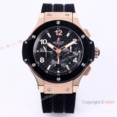 HB factory Swiss Copy Hublot Big Bang Original 4100 Watch Rose Gold Black 44mm